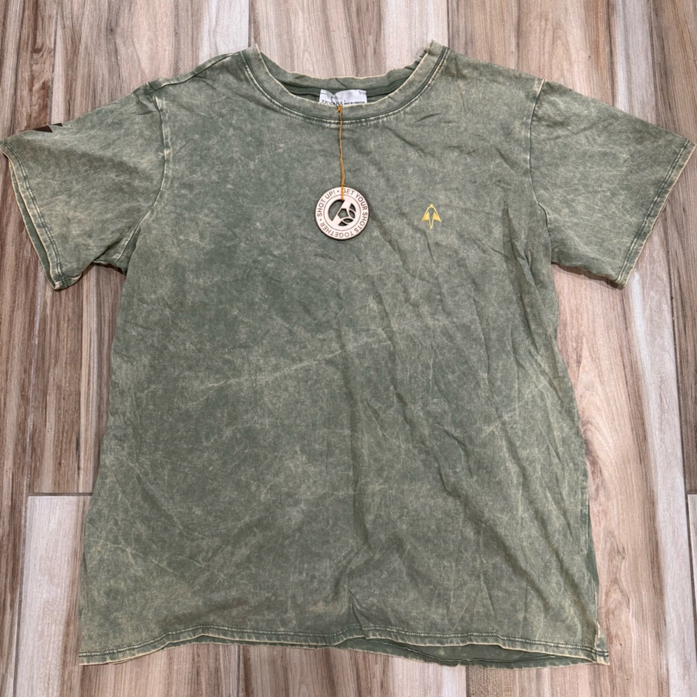 NWT MAP Distressed Olive T-Shirt -> Power on a Tee